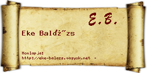 Eke Balázs névjegykártya
